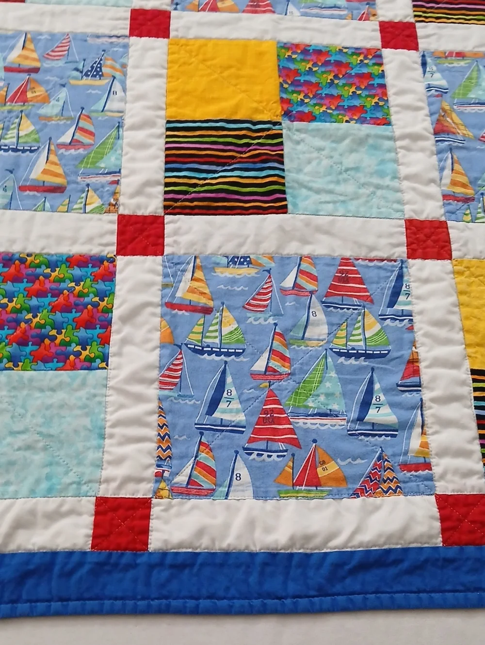 Handmade  Vintage Childs Nautical Quilt